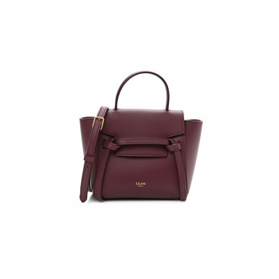 CELINE GRAINED CALFSKIN PICO BELT BAG ACAI 1090152 (15*14*9cm)